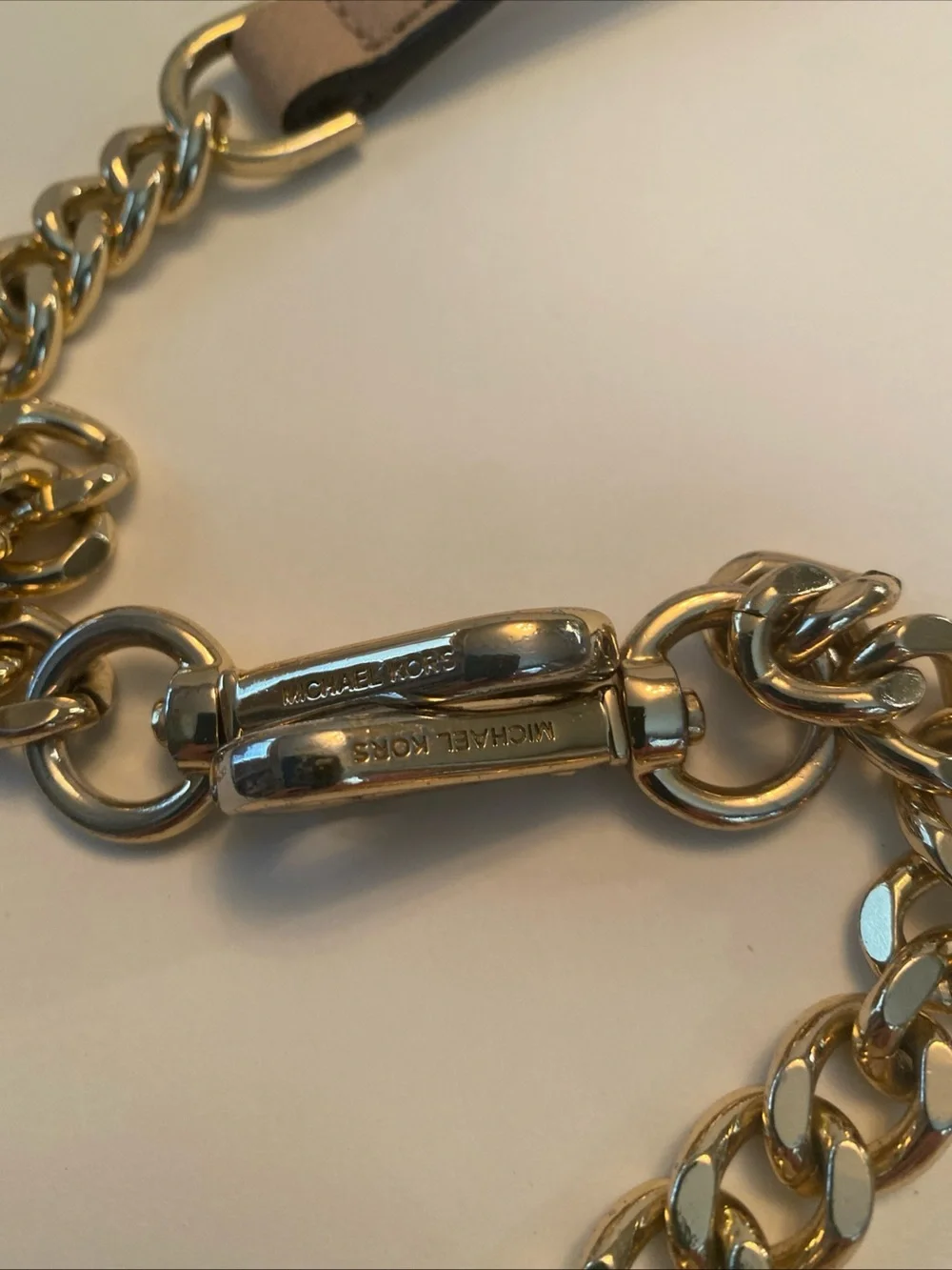 Michael Kors Tan Leather Strap with Gold Chain
